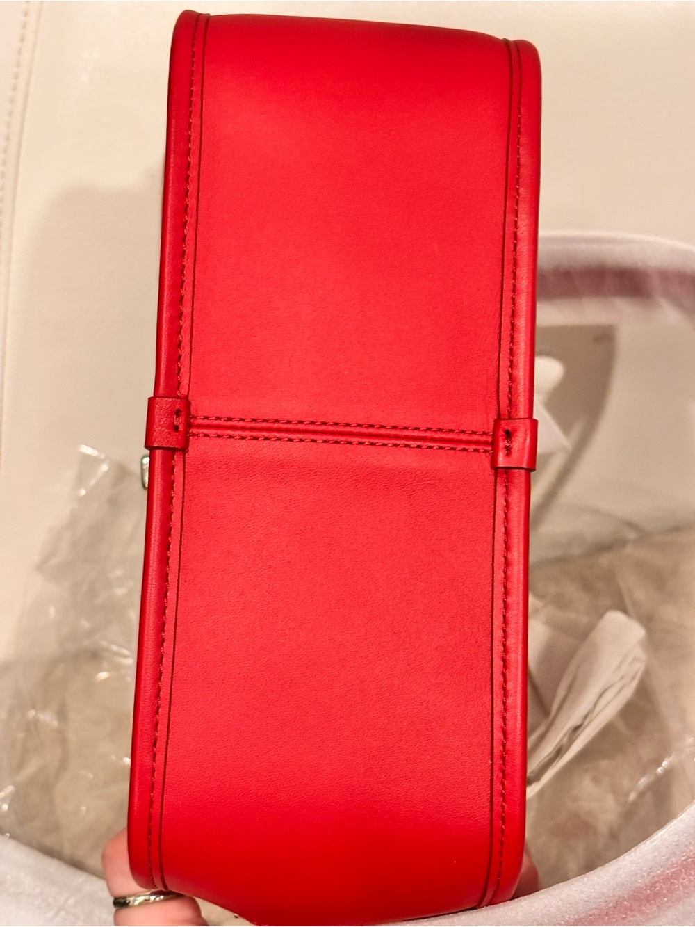 COACH Retro RE-EDITION Smooth Red Leather Lunch Pail Crossbody Bag NWT - Picture 8 of 16